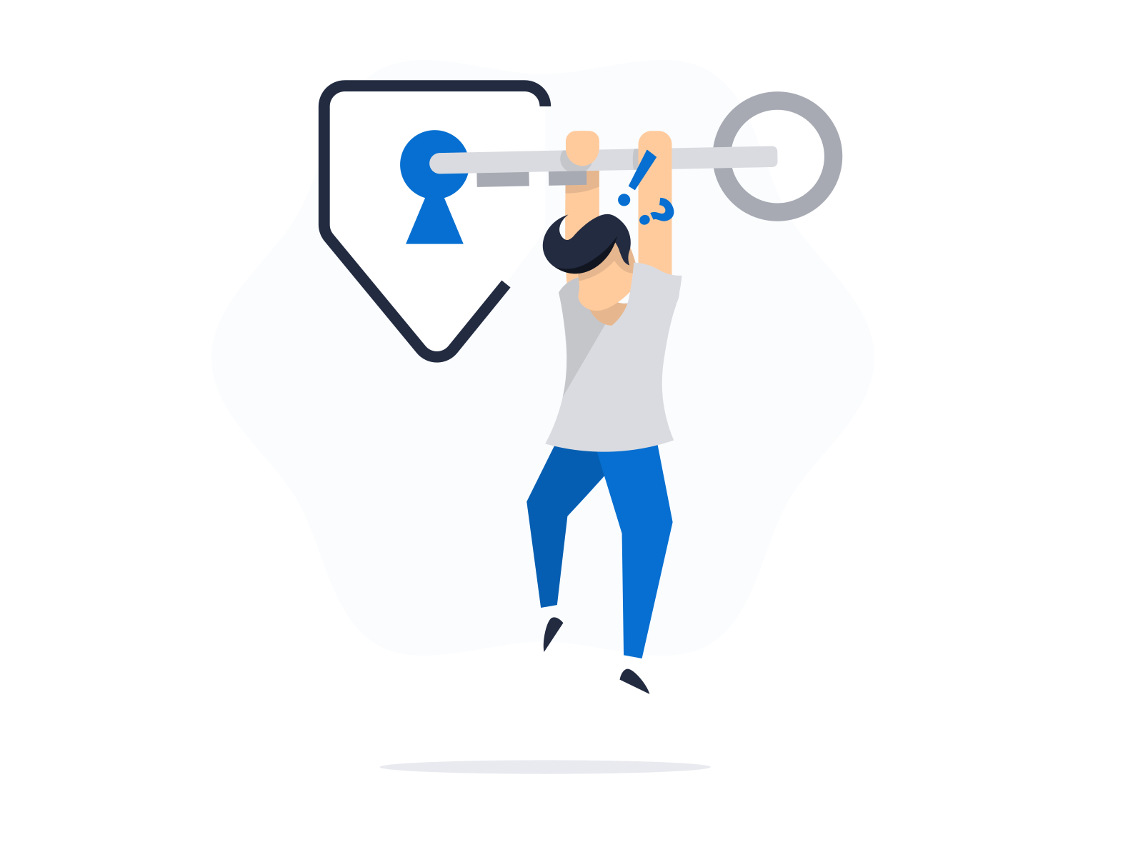 Boy with key illustration